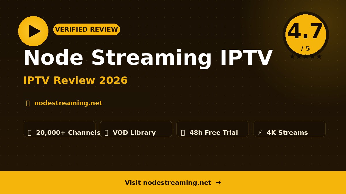 Node Streaming IPTV Review 2026