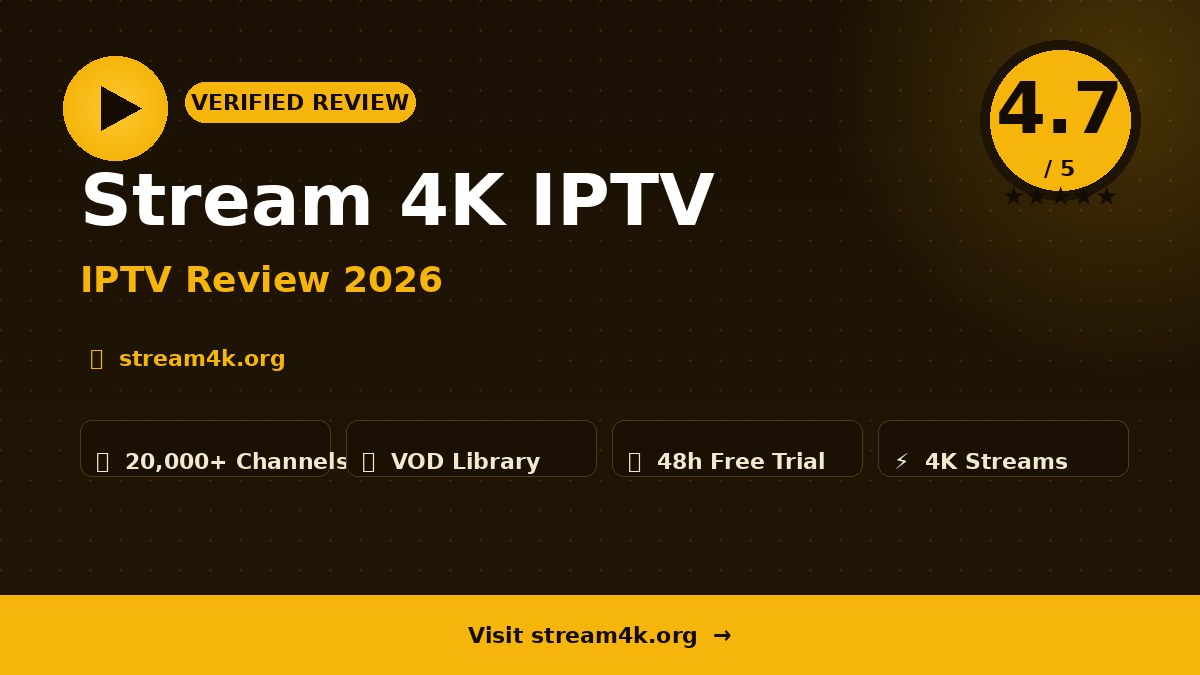Stream 4K IPTV Review 2026